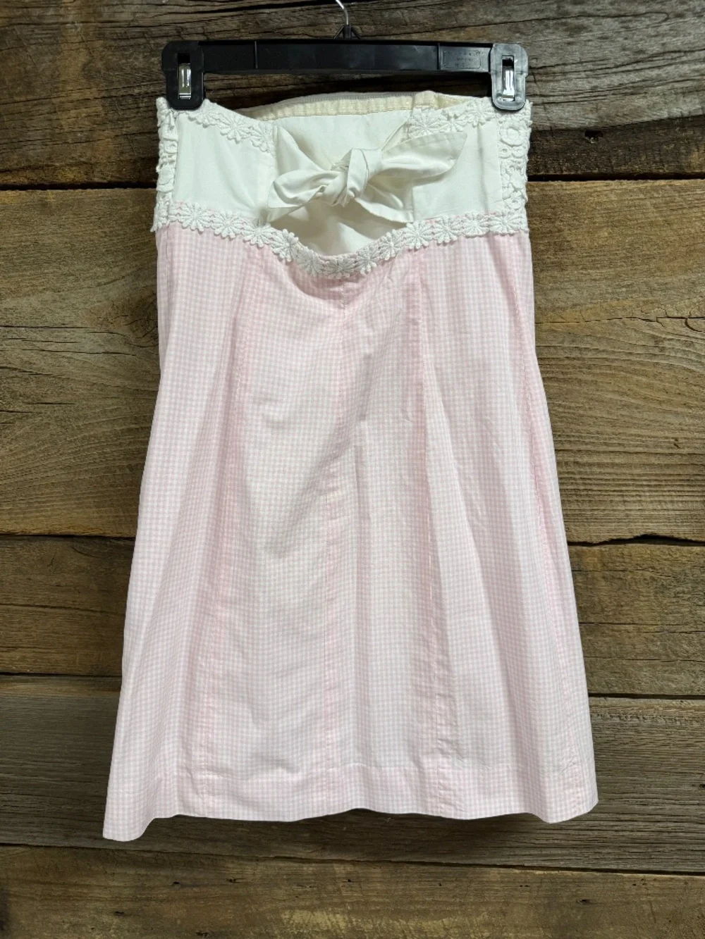 Lilly Pulitzer Strapless Gingham mini dress, Pink/White, Size 2 - Picture 4 of 8
